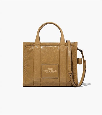 Light Brown Marc Jacobs The Shiny Crinkle Medium Women's Tote Bags | HWP428016